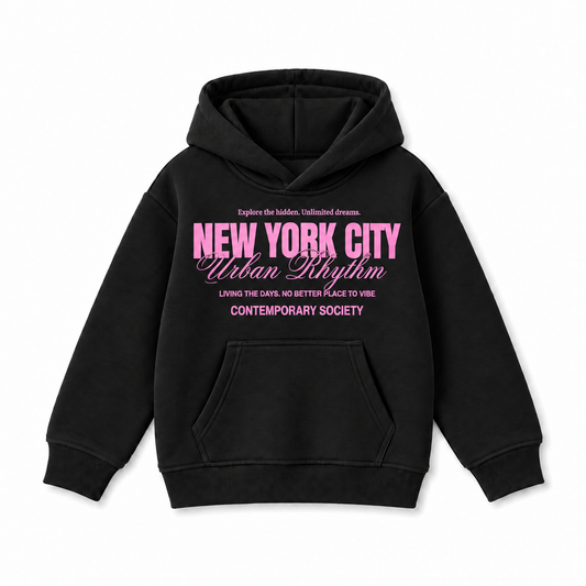 Kids' hoodie with pink NYC