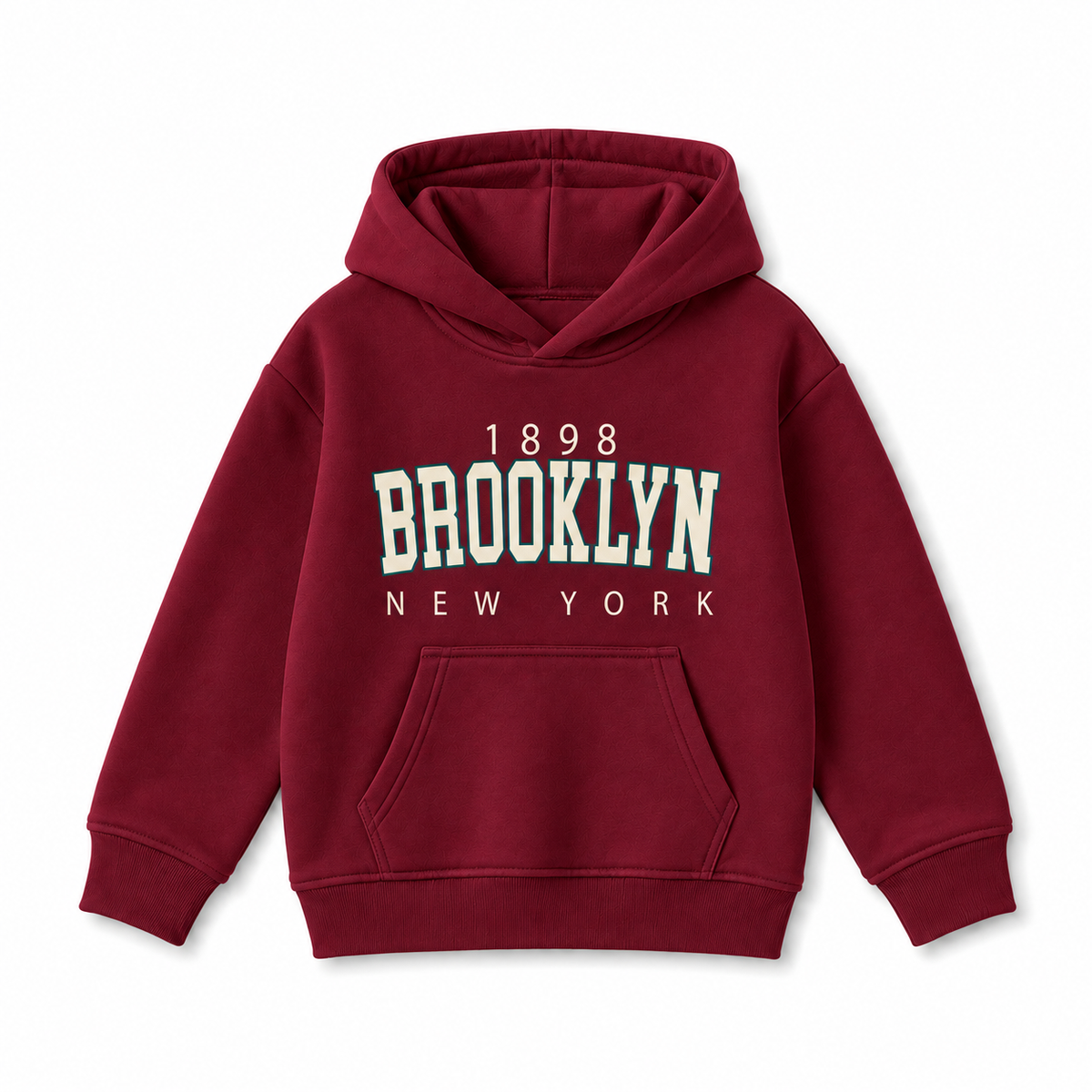 Burgundy Brooklyn kids hoodie
