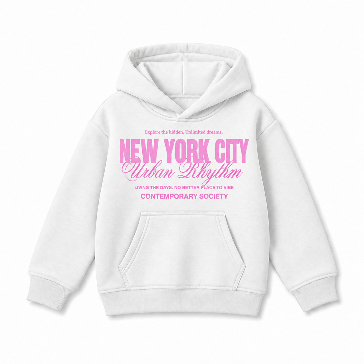 Kids' hoodie with pink NYC